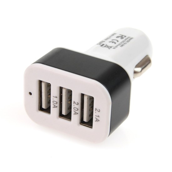 Amio - Φορτιστής Αυτοκινήτου USB Triple τάση λειτουργίας 12-24V απόδοσης 5.1A για Επιβατικά Αυτοκίνητα και Φορτηγά - 1 τεμ. (01027/AM)