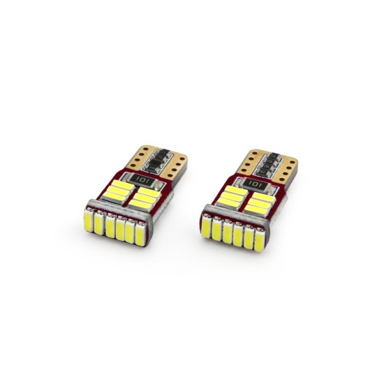 Amio - Λάμπες LED T10 W5W 12V 2.2W CAN-BUS 18xSMD4014 Λευκό Φως 5600K 12x23mm για Φώτα Θέσης Πινακίδας και Εσωτερικό Φωτισμό Αυτοκινήτου - 1 σετ (01286/AM)