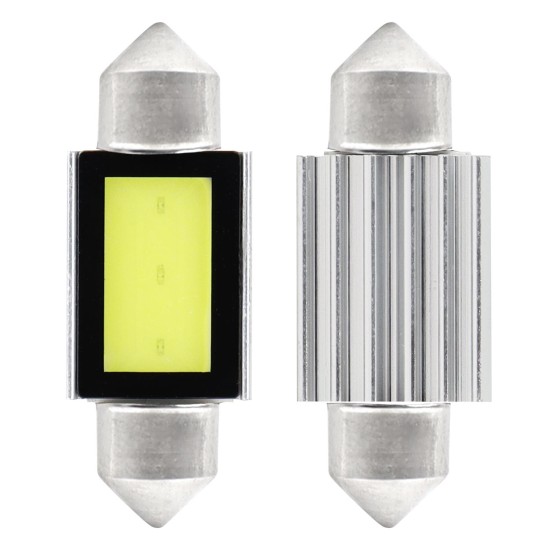Amio – Λαμπάκια Πλαφονιέρας LED 36mm C5W C10W 12V 2.4W 5600K 3xCOB CANBUS για Ισχυρό Ομοιόμορφο Φωτισμό Εσωτερικού – Σετ 2 Τεμ. (01639/AM)