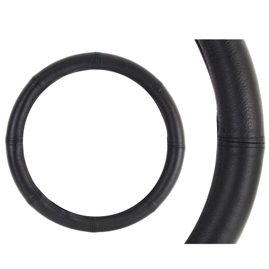 Amio - Κάλυμμα Τιμονιού Μαύρο από Δέρμα 3XL 47-49cm για πολύ μεγάλα τιμόνια με σταθερό κράτημα και άνεση σε καθημερινή χρήση με ποιοτική αίσθηση - 1 Τεμ. (01770/AM)