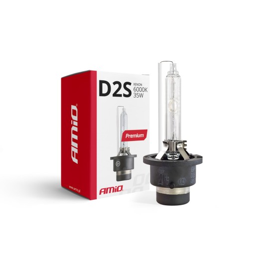 Amio - Λάμπα Xenon D2S 6000K 35W 12V Premium για αντικατάσταση εργοστασιακών και aftermarket xenon με καθαρό λευκό φωτισμό και σταθερή απόδοση χωρίς τροποποιήσεις - 1 Τεμ. (01976/AM)