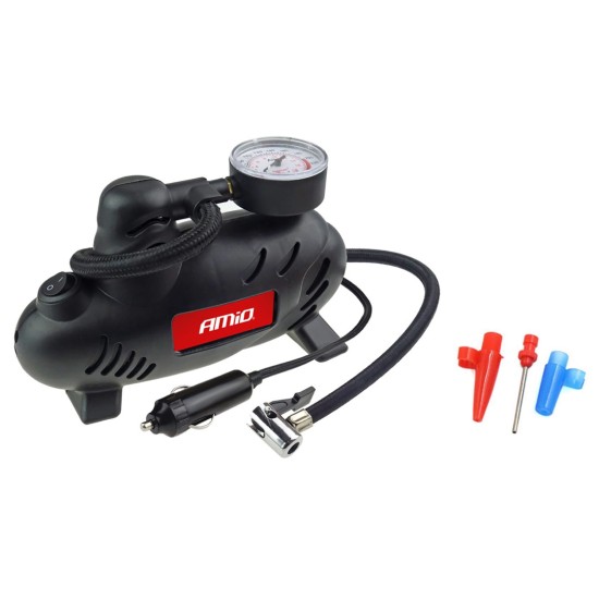 Amio - ΚΟΜΠΡΕΣΕΡ ΑΕΡΑ ΕΛΑΣΤΙΚΩΝ ΠΛΑΣΤΙΚΟ ACOMP-07 12V 250psi 17bar 9l/min ΜΕ ΦΙΣ ΑΝΑΠΤΗΡΑ ΚΑΙ ΔΙΑΚΟΠΤΗ & ΚΑΛΩΔΙΟ 3Μ - 1 Τεμ. (02181/AM)