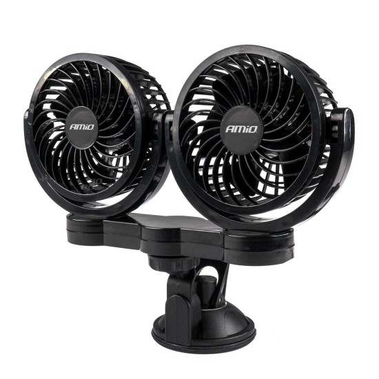 Amio - ΑΝΕΜΙΣΤΗΡΑΣ ΔΙΠΛΟΣ 24V 2χ4''(10,8cm) ΜΕ ΦΙΣ ΑΝΑΠΤΗΡΑ 2 ΤΑΧΥΤΗΤΩΝ ΜΕ ΒΕΝΤΟΥΖΑ PRO SERIES - 1 ΤΕΜ. (03011/AM)