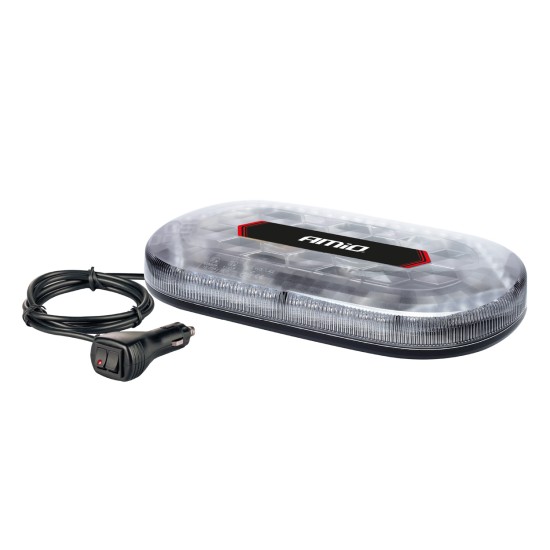 Amio - ΦΑΡΟΣ/ΜΠΑΡΑ MINI 12/24V 48SMD LED ΠΟΡΤΟΚΑΛΙ ΜΕ ΦΙΣ ΑΝΑΠΤΗΡΑ & ΜΑΓΝΗΤΙΚΗ ΒΑΣΗ 328x186x50mm - 1 ΤΕΜ. (03336/AM)