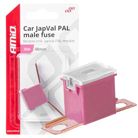 Amio - ΑΣΦΑΛΕΙΑ JapVal PAL ΑΡΣΕΝΙΚΗ 48mm 30A ΣΕ ΡΟΖ ΧΡΩΜΑ - 1 Τεμ. (03418/AM)