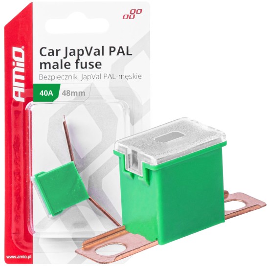 Amio - ΑΣΦΑΛΕΙΑ JapVal PAL ΑΡΣΕΝΙΚΗ 48mm 40A ΣΕ ΠΡΑΣΙΝΟ ΧΡΩΜΑ - 1 Τεμ. (03419/AM)