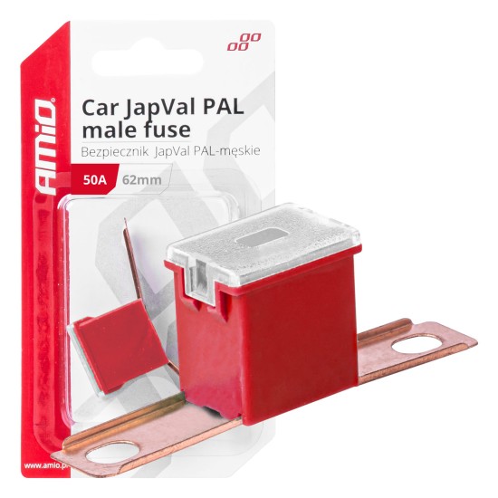 Amio - ΑΣΦΑΛΕΙΑ JapVal PAL ΑΡΣΕΝΙΚΗ 62mm 50A ΣΕ ΚΟΚΚΙΝΟ ΧΡΩΜΑ - 1 Τεμ. (03429/AM)