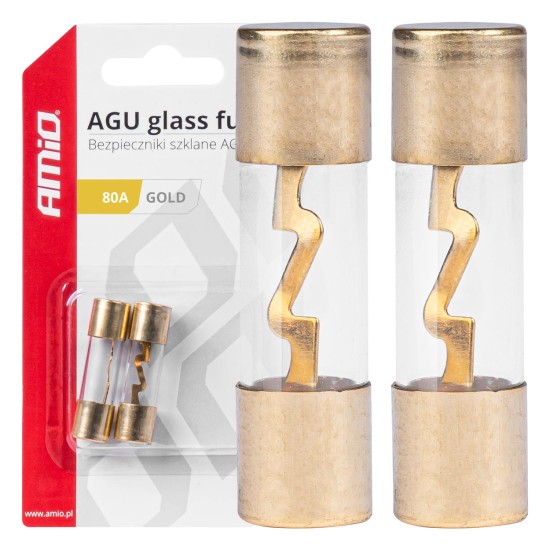 Amio - ΑΣΦΑΛΕΙΕΣ ΓΥΑΛΙΝΕΣ AGU AGU 80A 38x10,3mm - 2 ΤΕΜ. (03488/AM)