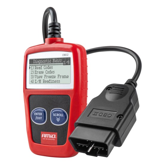 Amio - Διαγνωστικό Αυτοκινήτου OBD 2 τύπου V300 τάση λειτουργίας 8-18V με οθόνη LCD 128x64 pixels για Επιβατικά Αυτοκίνητα - 1 τεμ. (04729/AM)