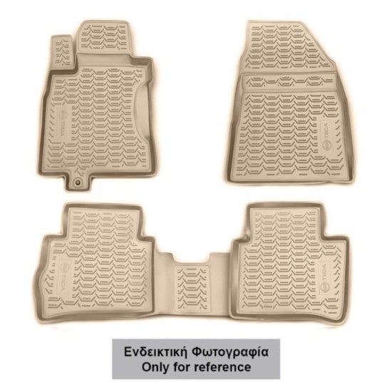 ΠΑΤΑΚΙΑ ΣΕ ΣΚΑΦΗ TPE ΛΑΣΤΙΧΟ ΓΙΑ TOYOTA HILUX 2008+  ΣΕ ΜΠΕΖ ΧΡΩΜΑ NOVLINE - 4 ΤΕΜ.