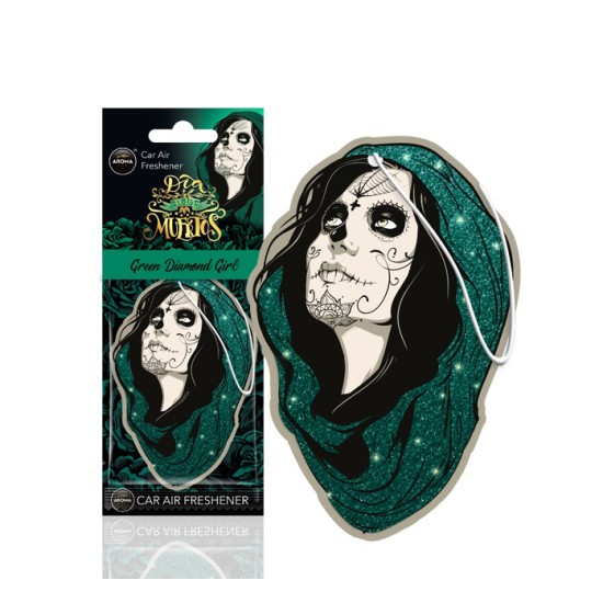 Amio - ΑΡΩΜΑΤΙΚΟ ΚΡΕΜΑΣΤΟ AROMA CAR MUERTOS GREEN DIAMONT GIRL - 1 TEM. (A83279/AM)