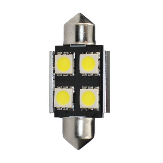 ΛΑΜΠΑΚΙΑ ΠΛΑΦΟΝΙΕΡΑΣ C5W 24V 0,24W SV8,5 36mm CAN-BUS 4xSMD5050 PREMIUM ΛΕΥΚΟ 1ΤΕΜ M-TECH