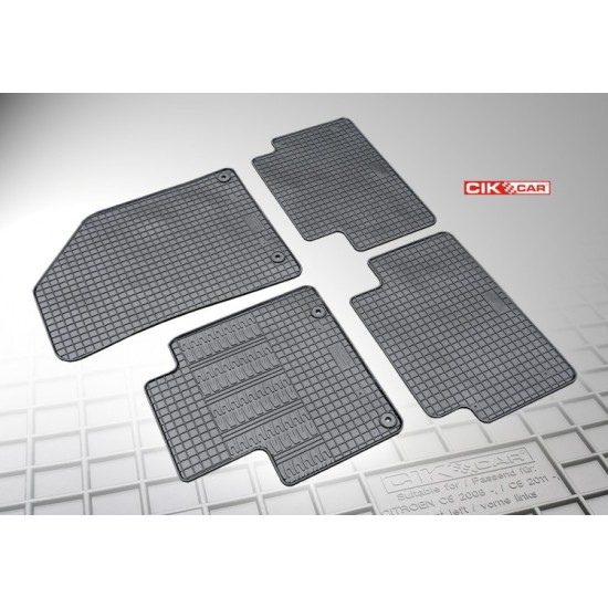 Cik - ΠΑΤΑΚΙΑ ΑΥΤΟΚΙΝΗΤΟΥ ΑΠΟ ΛΑΣΤΙΧΟ ΓΙΑ CITROEN C5 2008-2011 / C5 FACELIFT 2011-2017 ΣΕ ΜΑΥΡΟ ΧΡΩΜΑ ΜΕ ΚΟΥΜΠΩΜΑΤΑ - 4 ΤΕΜ. (RM.CI.0018/CK)