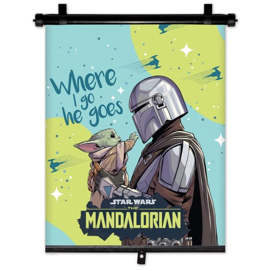 Amio - ΚΟΥΡΤΙΝΑΚΙ ΗΛΙΟΠΡΟΣΤΑΣΙΑΣ ΣΕ ΡΟΛΟ THE MANDALORIAN 36x45cm ΓΙΑ ΠΛΑΙΝΟ ΤΖΑΜΙ/ΠΙΣΩ ΠΑΡΜΠΡΙΖ - 1 Τεμ. (S59383/AM)