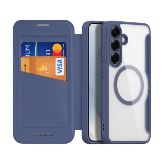 Θήκη Flip Dux Ducis Skin X Pro Wallet με Μαγνητικό Stand Samsung S931B Galaxy S25 5G Μπλε Θήκη Flip Dux Ducis Skin X Pro Wallet με Μαγνητικό Stand Samsung S931B Galaxy S25 5G Μπλε