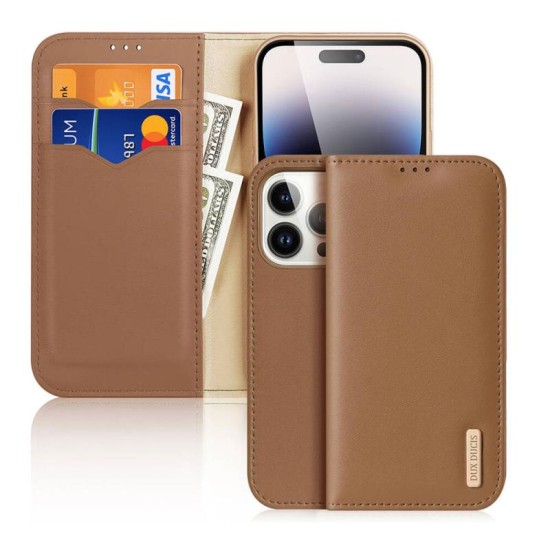 Θήκη Δερμάτινη Dux Ducis Hivo RFID Wallet Apple iPhone 15 Pro Καφέ Θήκη Δερμάτινη Dux Ducis Hivo RFID Wallet Apple iPhone 15 Pro Καφέ