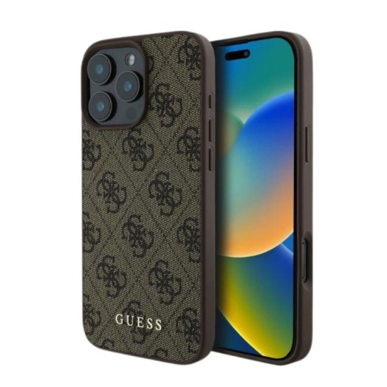 Θήκη PU Guess Apple iPhone 16 Pro Hardcase Classic Logo 4G Καφέ Θήκη PU Guess Apple iPhone 16 Pro Hardcase Classic Logo 4G Καφέ