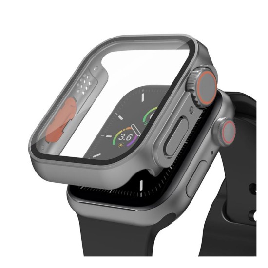 Θήκη PC με Tempered Glass Ahastyle WG115 Apple Watch 7/8/9 45mm Upgrade σε Ultra Γκρι Θήκη PC με Tempered Glass Ahastyle WG115 Apple Watch 7/8/9 45mm Upgrade σε Ultra Γκρι