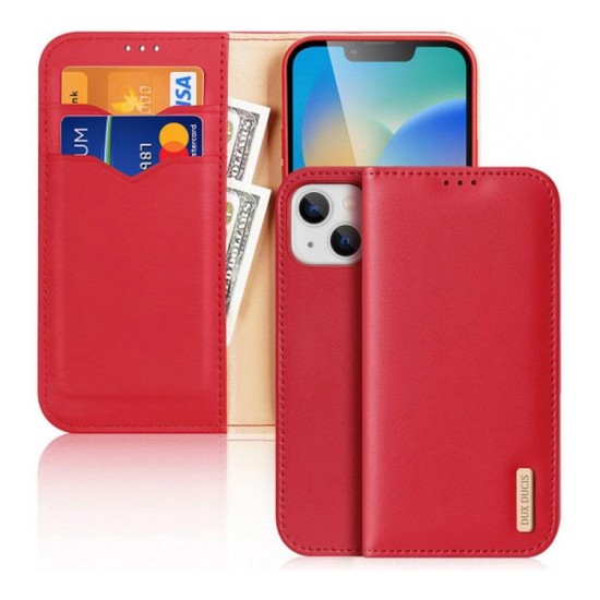 Θήκη Δερμάτινη Dux Ducis Hivo RFID Wallet Apple iPhone 15 Κόκκινο Θήκη Δερμάτινη Dux Ducis Hivo RFID Wallet Apple iPhone 15 Κόκκινο