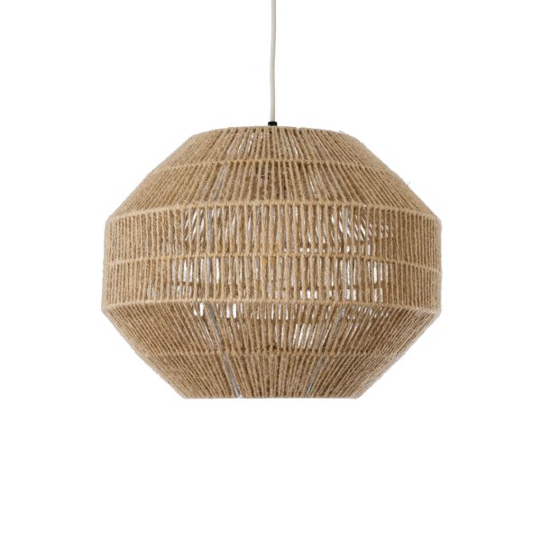 CAYMAN 00522 Boho Κρεμαστό Φωτιστικό Πλέγμα Μονόφωτο 1 x E27 IP20 Μπεζ Σχοινί - Μ40 x Π40 x Υ30cm - Image 4