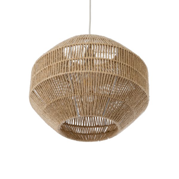 CAYMAN 00522 Boho Κρεμαστό Φωτιστικό Πλέγμα Μονόφωτο 1 x E27 IP20 Μπεζ Σχοινί - Μ40 x Π40 x Υ30cm - Image 5