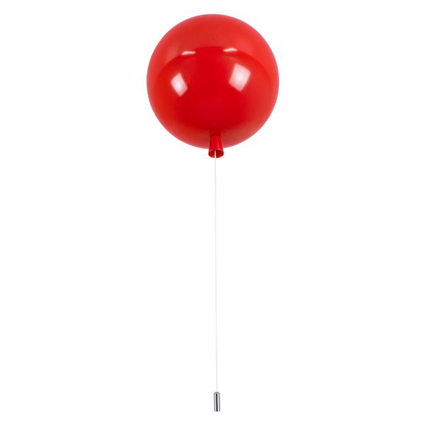 BALLOON 00652 Παιδικό Φωτιστικό Οροφής Μπάλα Μονόφωτο 1 x E27 IP20 Κόκκινο Πλαστικό με Ασημί Μέταλλο - Μ30 x Π30 x Υ33cm - Image 3
