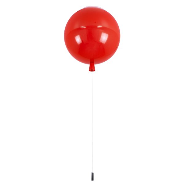 BALLOON 00652 Παιδικό Φωτιστικό Οροφής Μπάλα Μονόφωτο 1 x E27 IP20 Κόκκινο Πλαστικό με Ασημί Μέταλλο - Μ30 x Π30 x Υ33cm - Image 4