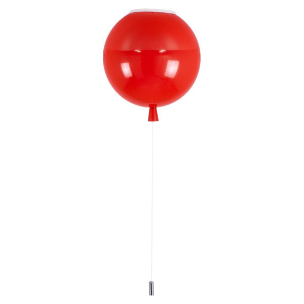 BALLOON 00652 Παιδικό Φωτιστικό Οροφής Μπάλα Μονόφωτο 1 x E27 IP20 Κόκκινο Πλαστικό με Ασημί Μέταλλο - Μ30 x Π30 x Υ33cm - Image 5