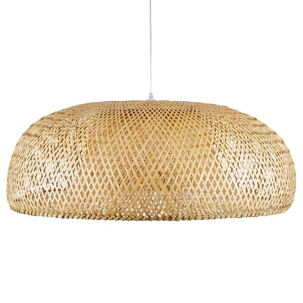 SAN TROPEZ 00673 Boho Κρεμαστό Φωτιστικό Πλέγμα Μονόφωτο 1 x E27 IP20 Μπεζ Ξύλο - Μ100 x Π100 x Y35cm - Image 4