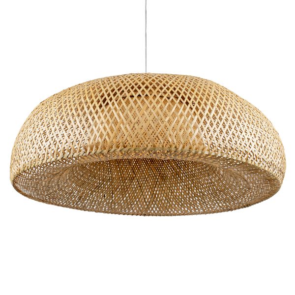 SAN TROPEZ 00673 Boho Κρεμαστό Φωτιστικό Πλέγμα Μονόφωτο 1 x E27 IP20 Μπεζ Ξύλο - Μ100 x Π100 x Y35cm - Image 5