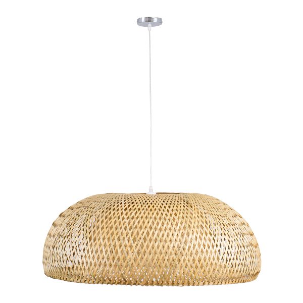 SAN TROPEZ 00674 Boho Κρεμαστό Φωτιστικό Ανάρτηση Μονόφωτο 1 x E27 IP20 Μπεζ Ξύλο - Μ80 x Π80 x Y28cm - Image 3