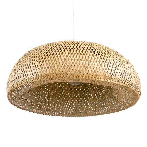 SAN TROPEZ 00674 Boho Κρεμαστό Φωτιστικό Ανάρτηση Μονόφωτο 1 x E27 IP20 Μπεζ Ξύλο - Μ80 x Π80 x Y28cm - Image 5