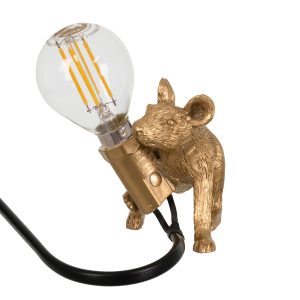 MOUSE 00677 Vintage Επιτραπέζιο Φωτιστικό Πορτατίφ Μονόφωτο 1 x E12 IP20 Χρυσό Πλαστικό – Μ13 x Π4 x Υ7cm