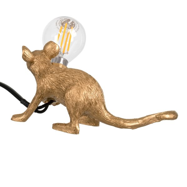 MOUSE 00677 Vintage Επιτραπέζιο Φωτιστικό Πορτατίφ Μονόφωτο 1 x E12 IP20 Χρυσό Πλαστικό - Μ13 x Π4 x Υ7cm - Image 3