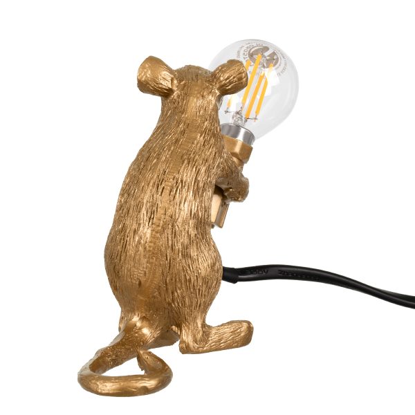 MOUSE 00680 Vintage Επιτραπέζιο Φωτιστικό Πορτατίφ Μονόφωτο 1 x E12 IP20 Χρυσό Πλαστικό - Μ12 x Π4 x Υ10cm - Image 3