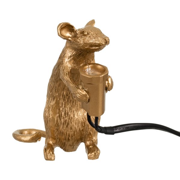 MOUSE 00680 Vintage Επιτραπέζιο Φωτιστικό Πορτατίφ Μονόφωτο 1 x E12 IP20 Χρυσό Πλαστικό - Μ12 x Π4 x Υ10cm - Image 4