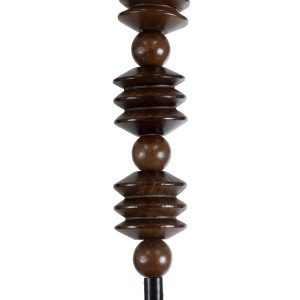 BEADS 00692 Vintage Κρεμαστό Φωτιστικό Ανάρτηση Μονόφωτο 1 x E27 IP20 Καφέ Ξύλο – Μ5 x Π5 x Y33cm