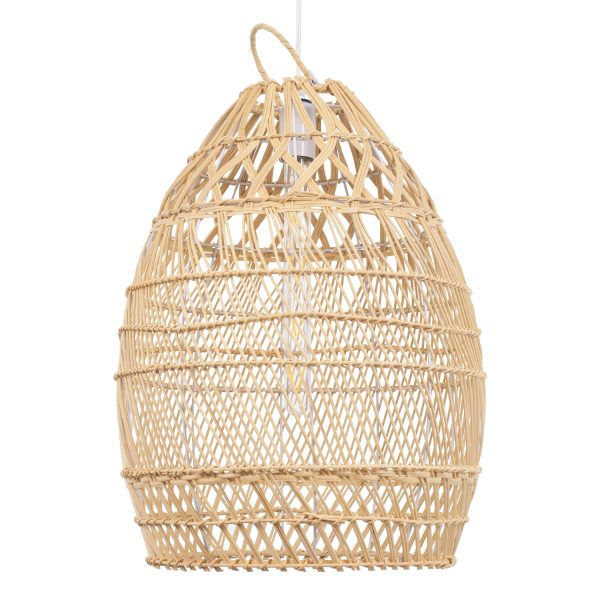 TAHITI 00710 Boho Κρεμαστό Φωτιστικό Πλέγμα Μονόφωτο 1 x E27 IP20 Μπεζ Ξύλο - Μ38 x Π38 x Υ50cm - Image 4