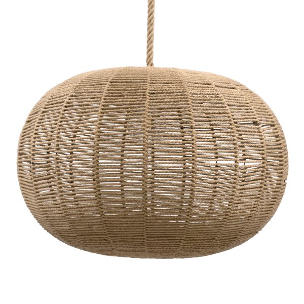MANDALA 00732 Boho Κρεμαστό Φωτιστικό Πλέγμα Μονόφωτο 1 x E27 IP20 Μπεζ Σχοινί - Μ80 x Π80 x Υ60cm - Image 4