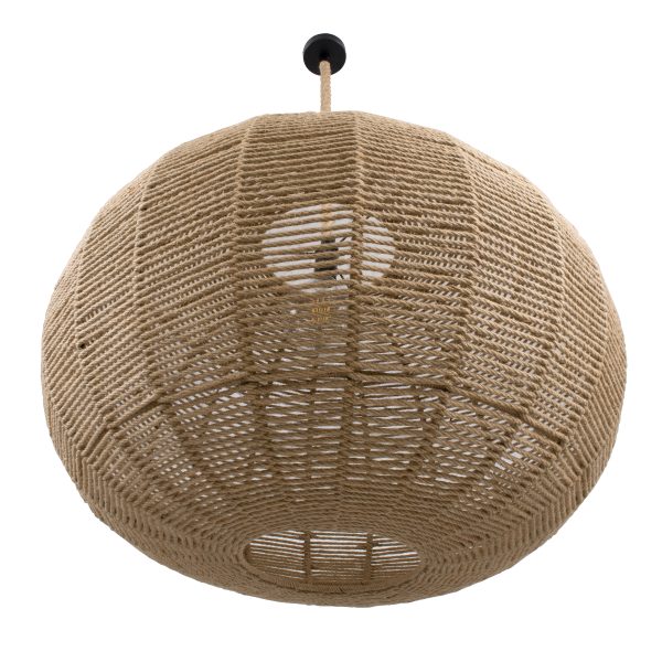 MANDALA 00732 Boho Κρεμαστό Φωτιστικό Πλέγμα Μονόφωτο 1 x E27 IP20 Μπεζ Σχοινί - Μ80 x Π80 x Υ60cm - Image 5