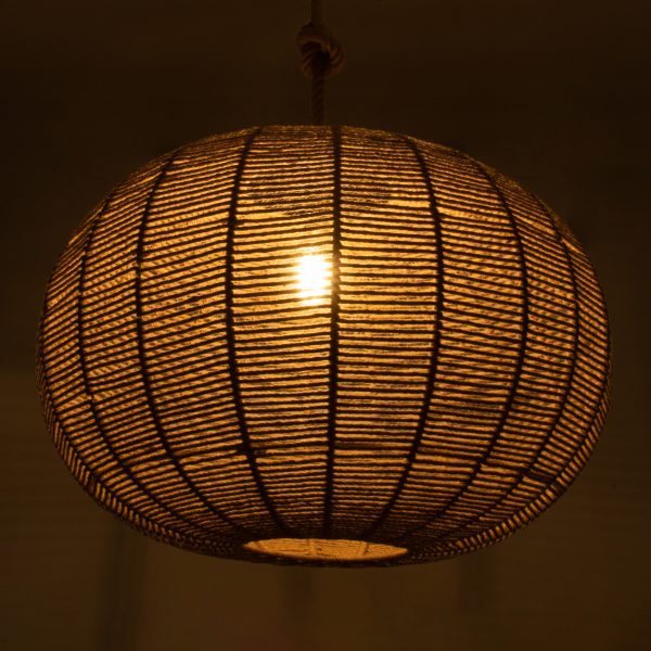 MANDALA 00732 Boho Κρεμαστό Φωτιστικό Πλέγμα Μονόφωτο 1 x E27 IP20 Μπεζ Σχοινί - Μ80 x Π80 x Υ60cm - Image 2