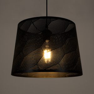 SPARKLE 00733 Μοντέρνο Κρεμαστό Φωτιστικό Καπέλο Μονόφωτο 1 x E27 IP20 Μαύρο Μέταλλο – Μ35 x Π35 x Υ26cm