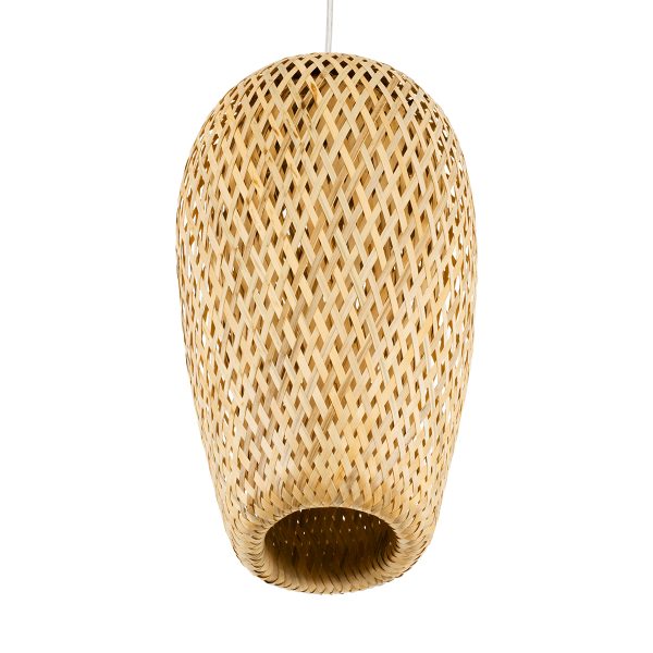 SAN TROPEZ 00764 Boho Κρεμαστό Φωτιστικό Ανάρτηση Μονόφωτο 1 x E27 IP20 Μπεζ Ξύλο - Μ19 x Π19 x Υ42cm - Image 5