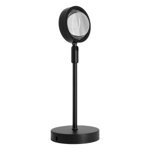 00814 Επιτραπέζιο Φωτιστικό Πορτατίφ LED 12W -lm 180° DC 5V IP20 Κίτρινο – Πορτοκαλί SUN EFFECT Μαύρο Μέταλλο με Διάφανο Πλαστικό – Μ10 x Π10 x Υ26.5cm – 2 Xρόνια Εγγύηση