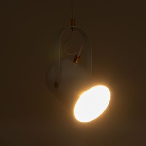 HAZEL 00924 Μοντέρνο Κρεμαστό Φωτιστικό Ανάρτηση Μονόφωτο 1 x E27 IP20 Λευκό & Χρυσό Μέταλλο – Μ12 x Π12 x Υ27cm