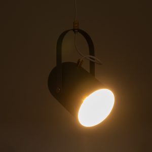 HAZEL 00925 Μοντέρνο Κρεμαστό Φωτιστικό Ανάρτηση Μονόφωτο 1 x E27 IP20 Γκρι, Λευκό & Χρυσό Μέταλλο – Μ12 x Π12 x Υ27cm