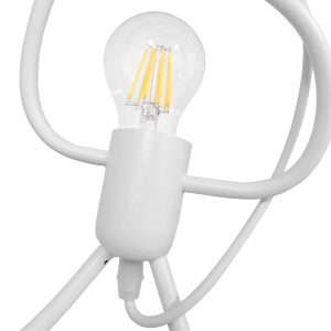 FIGURE 10000981 Παιδικό Κρεμαστό Φωτιστικό Ράγα Τρίφωτο 3 x E27 IP20 Λευκό Μέταλλο – Μ70 x Π10 x Υ105cm