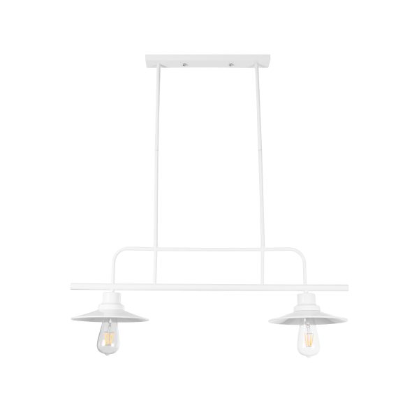 REGAL 01008 Vintage Φωτιστικό Οροφής Ράγα Δίφωτο 2 x E27 IP20 Λευκό Μέταλλο - Μ80 x Π26 x Υ82cm