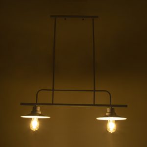 REGAL 01008 Vintage Φωτιστικό Οροφής Ράγα Δίφωτο 2 x E27 IP20 Λευκό Μέταλλο – Μ80 x Π26 x Υ82cm