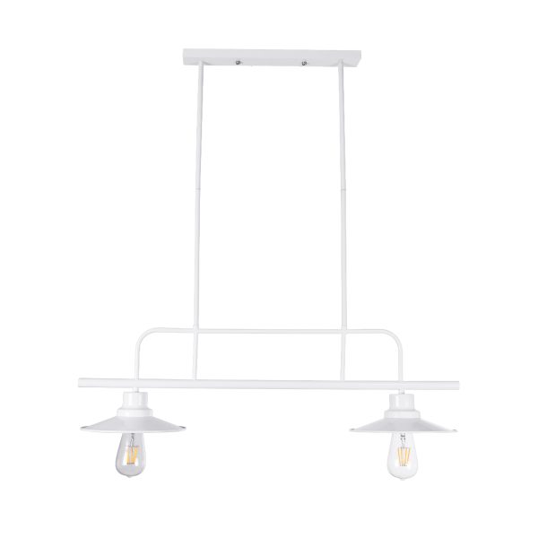 REGAL 01008 Vintage Φωτιστικό Οροφής Ράγα Δίφωτο 2 x E27 IP20 Λευκό Μέταλλο - Μ80 x Π26 x Υ82cm - Image 3